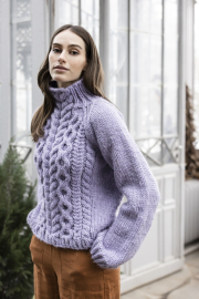 Novita Hygge Wool: Sonaatti cable sweater- Nur auf English