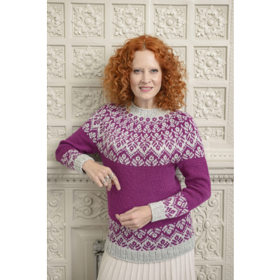 Novita 7 Veljestä: Akvarelli-Nordic patterned knitted sweater