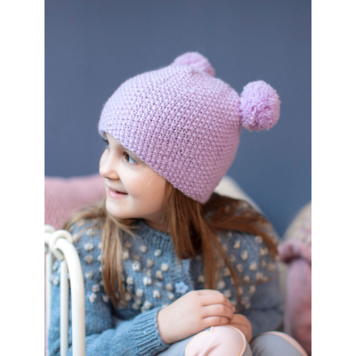 Children's hat with pompoms Novita Nalle or Novita Wool Cotton
