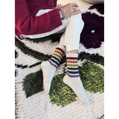   Novita Nalle: Knitted Tennis Socks, Rainbow