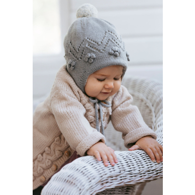 Snowberry hat for babies Novita Baby Merino and Baby Merino Dream