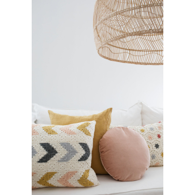 Crocheted pillowcase Novita Wool Cotton and Nordic Wool